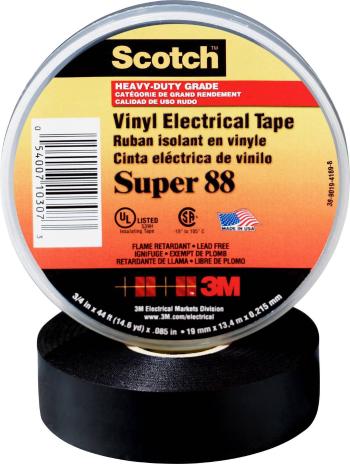 3M  SUPER88-19X20-B izolačná páska Scotch® čierna (d x š) 20 m x 19 mm 1 ks
