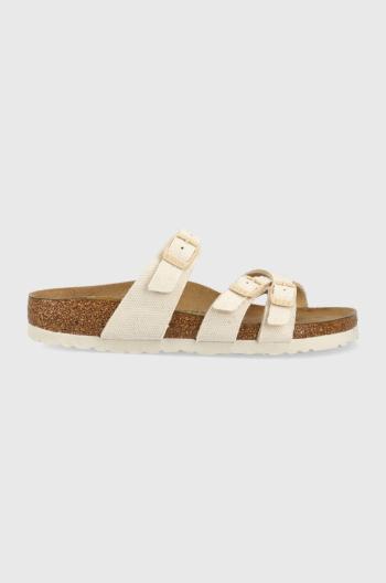 Šľapky Birkenstock Franca Rivet Logo dámske, béžová farba, 1024036