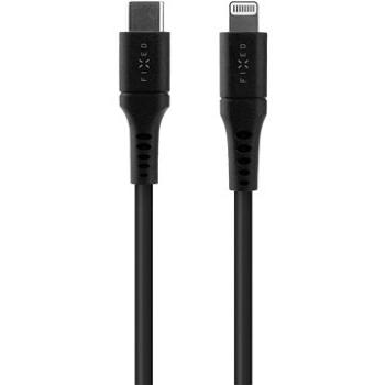 FIXED Cable USB-C/Lightning a podporou PD 1.2 m certifikácia MFi Liquid silicone čierny (FIXDLS-CL12-BK)