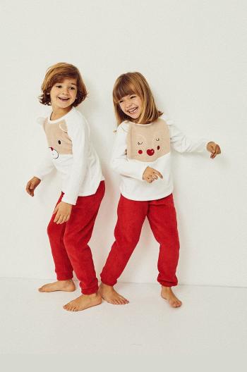 Detské pyžamo zippy červená farba, s potlačou