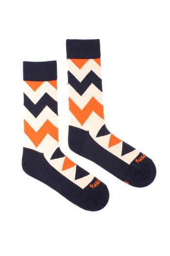 Modro-oranžové ponožky Cikcak svetlý