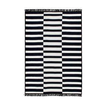 Čierno-biely obojstranný koberec Poros, 120 × 180 cm