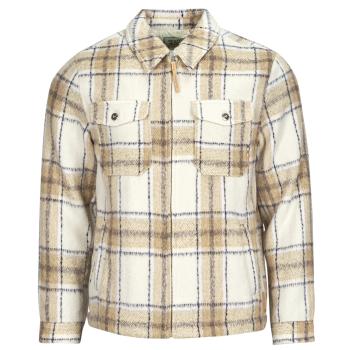 Scotch & Soda  Wool-Blend Zip-Thru Check Overshirt  Bundy Hnedá