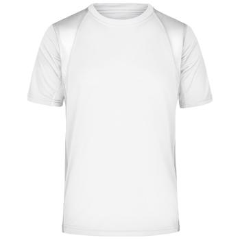 James & Nicholson Pánske športové tričko s krátkym rukávom JN306 - Biela / biela | XXL