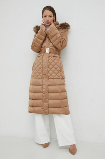 Páperová bunda Guess dámska, béžová farba, zimná,