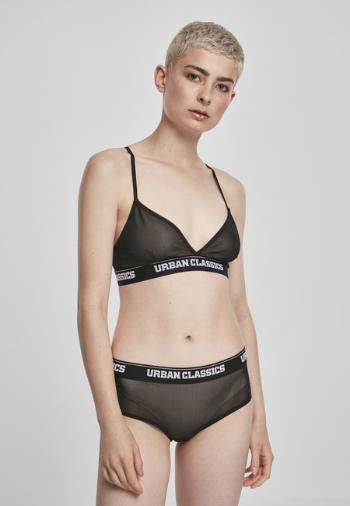 Urban Classics Ladies Triangle Tech Mesh Logo Bra black - XS