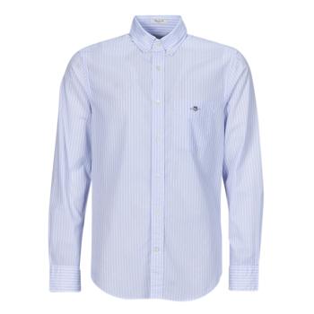 Gant  REG POPLIN STRIPE SHIRT  Košele s dlhým rukávom Modrá