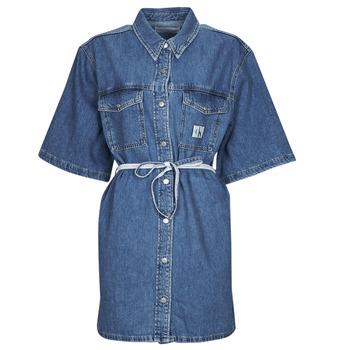Calvin Klein Jeans  Krátke šaty UTILITY BELTED SHIRT DRESS  Modrá