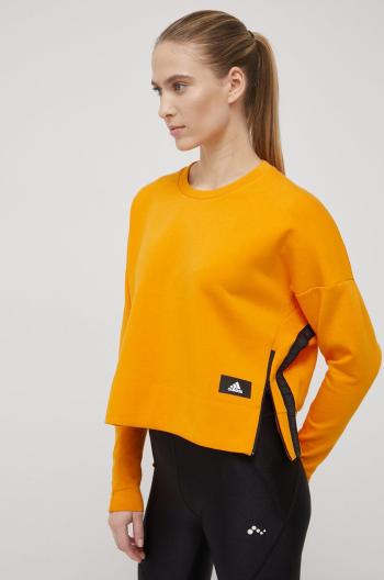 Mikina adidas Performance HG6253 dámska, oranžová farba, jednofarebná