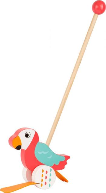 Tahací zvieratko na tyči - papagáj Lori Wooden push parrot