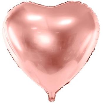 Balón fóliový 45 cm srdce ružovo-zlaté – rose gold – valentín/svadba (8435102306095)