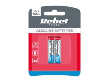 Batéria AAA (R03) alkalická REBEL Alkaline Power 2ks / blister BAT0066B