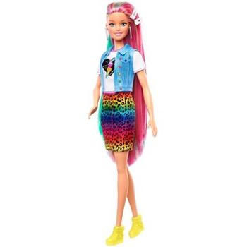 Barbie leopardia bábika s dúhovými vlasmi a doplnkami (0887961909029)