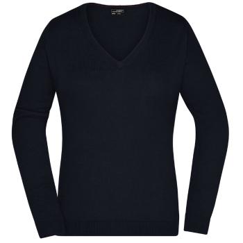 James & Nicholson Dámsky bavlnený sveter JN658 - Čierna | L