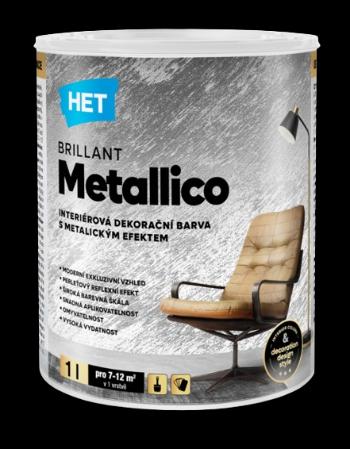 BRILLANT METALLICO - Dekoračná farba s metalickým kovovým vzhľadom gold, 1 L