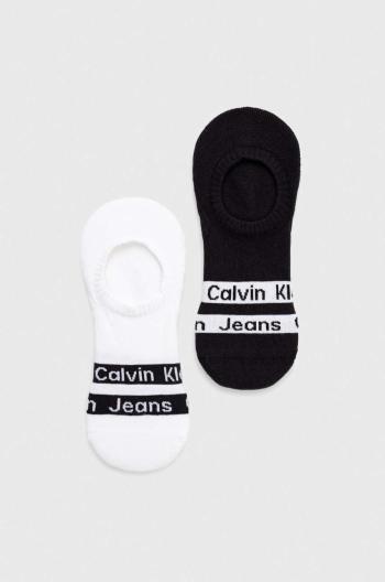 Členkové ponožky Calvin Klein 2-pak pánske, biela farba