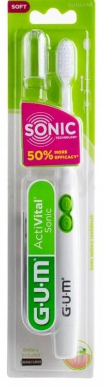 Gum ActiVital Sonic batériová zubná kefka biela, Soft + náhradné hlavice
