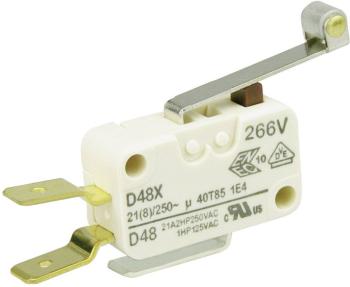 ZF mikrospínač D489-V3RD 250 V/AC 21 A 1x zap/(zap)  bez aretácie 1 ks