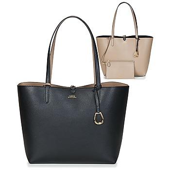 Lauren Ralph Lauren  Veľká nákupná taška/Nákupná taška MERRIMACK REVERSIBLE TOTE MEDIUM  Čierna