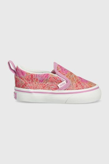 Detské tenisky Vans TD Slip On V CTHR CHBD MBLUE oranžová farba