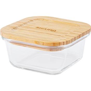 Siguro Dóza na potraviny Glass Seal Bamboo 0,3 l, 6 × 11,5 × 11,5 cm (SGR-FO-G103BB)