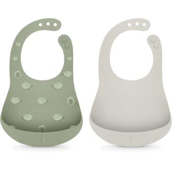 Suavinex Colour Essence Soft & Flexible Bib podbradníček 4 m+ Jungle Green 2 ks