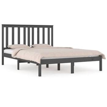 Rám postele sivý masívna borovica 135 × 190 cm Double, 3103820