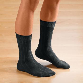 Blancheporte Ponožky so širokým lemom, súprava 2 páry nám.modrá+svetlo sivá 43/46