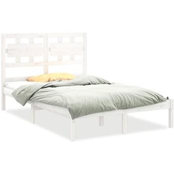 Rám postele biely masívne drevo 120 × 200 cm, 3105661