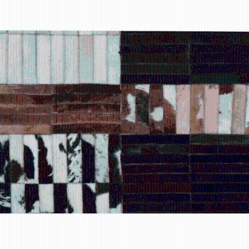 Luxusný kožený koberec, čierna/hnedá/biela, patchwork, 171x240, KOŽA TYP 4