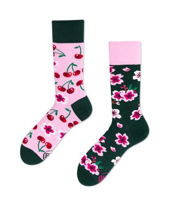 Ružovo-zelené ponožky Cherry Blossom