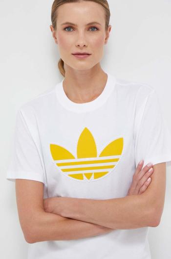 Bavlnené tričko adidas Originals béžová farba