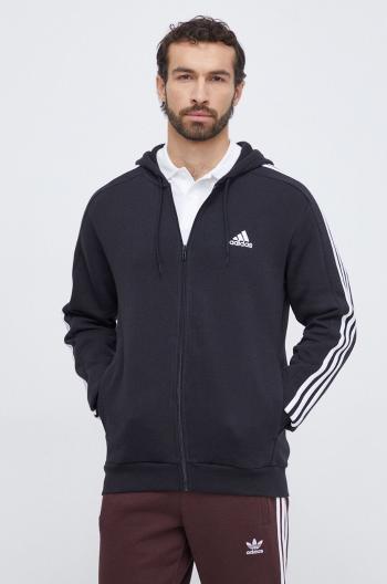 Mikina adidas pánska, čierna farba, s kapucňou, s nášivkou,  IB4029