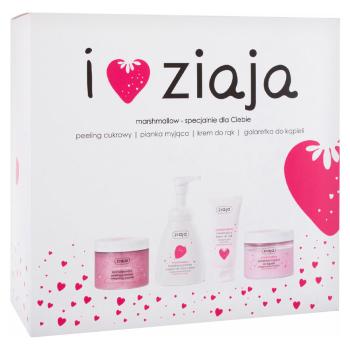 ZIAJA I Love Ziaja Marshmallow Tělový peeling 300 ml + tekuté mýdlo 250 ml + mycí želé 260 ml + krém na ruce 50 ml Dárkové balení