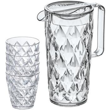 Koziol Súprava pohárov 250 ml 4 ks s džbánom 1,6 l Crystal krištáľovo číra (KOZ4007535)