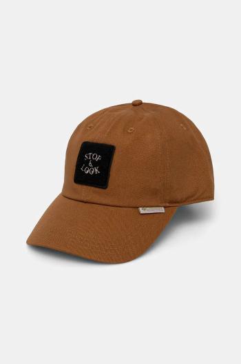 Bavlnená šiltovka Columbia Provisions Ball Cap hnedá farba, s nášivkou, 2096351