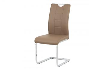 AUTRONIC DCL-411 LAT jedálenská stolička latte koženka / chróm