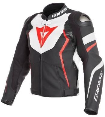 Dainese Avro 4 Black Matt/White/Fluo Red 50 Kožená bunda