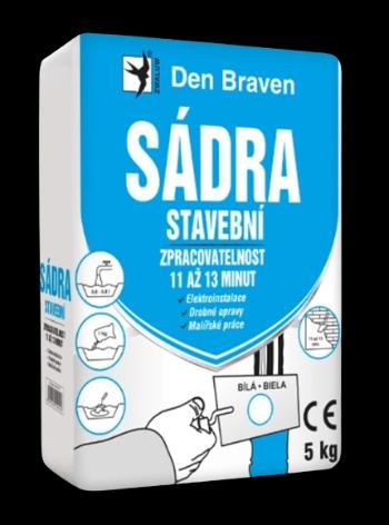 DEN BRAVEN - Stavebná sadra biela 1 kg