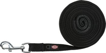 TRIXIE Tracking leash bavlnené stopovacie vodítko M–L 15m / 20mm, black