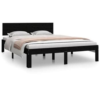 Rám postele čierny masívne drevo 135 × 190 cm Double, 810474