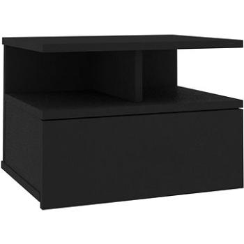 Nástenný nočný stolík čierny 40 × 31 × 27 cm drevotrieska (800407)