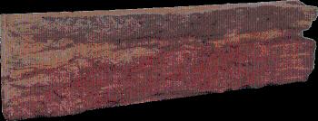 Obklad Vaspo skala ohnivá oranžovočervená 8,6x38,8 cm reliéfna V55100