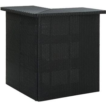 Rohový barový stolík čierny 100 x 50 x 105 cm polyratan (313481)