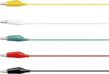 VOLTCRAFT KS-630/0.1 meracie káble - sada [krokosvorky - krokosvorky] 0.63 m čierna, červená, žltá, zelená, biela 1 sada