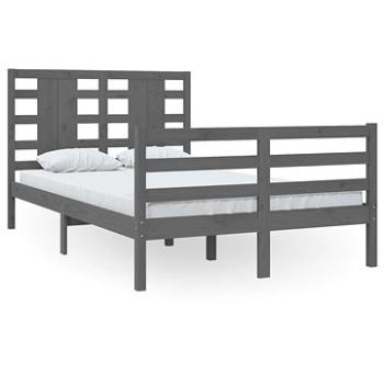 Rám postele sivý masívna borovica 120 × 200 cm, 3104280