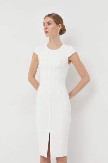 Šaty Elisabetta Franchi biela farba, midi, priliehavá