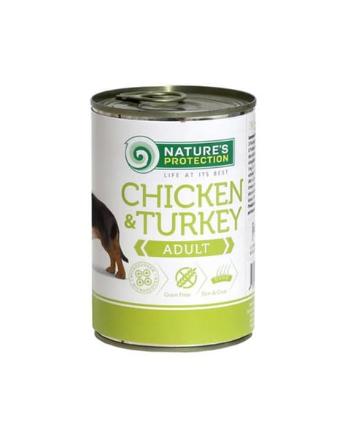 Natures Protection dog adult Chicken & Turkey konzerva pre dospelé psy kura a morka 400g