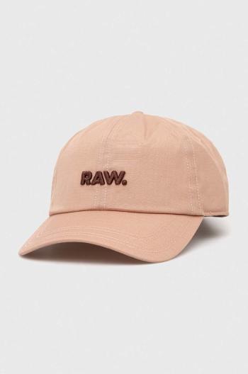 Bavlnená šiltovka G-Star Raw béžová farba, s nášivkou