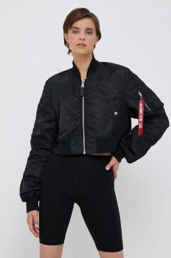 Bunda Alpha Industries MA-1 BOXY WMN dámsky, čierna farba, prechodná